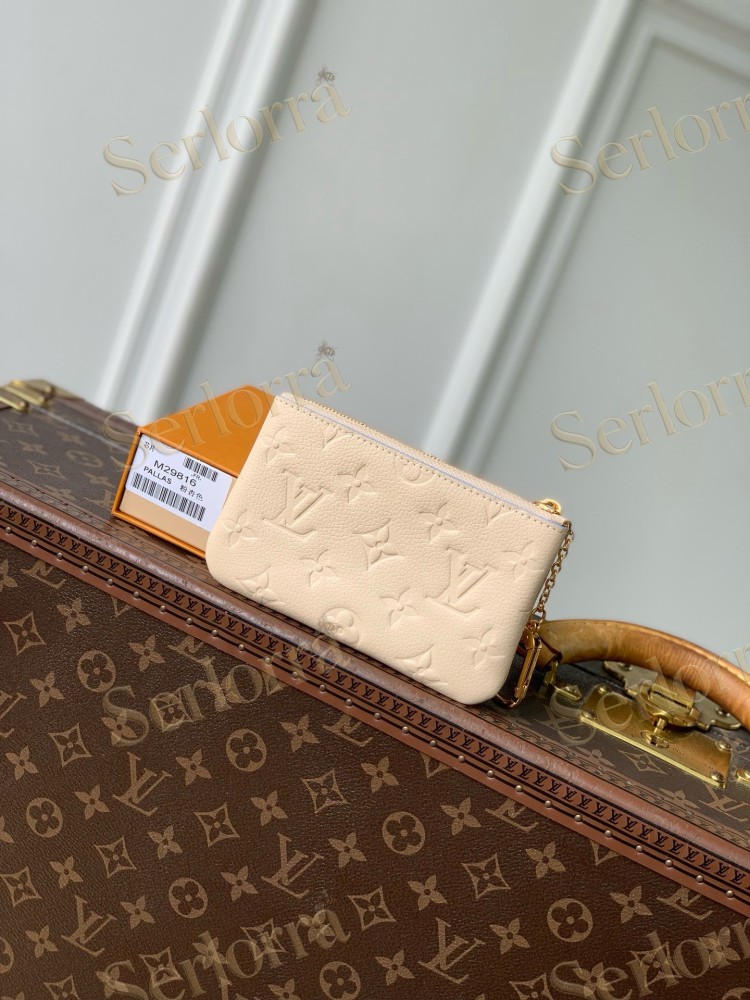 LOUIS VUITTON MONOGRAM EMPREINTE ZIP CARD HOLDER WITH CHAIN