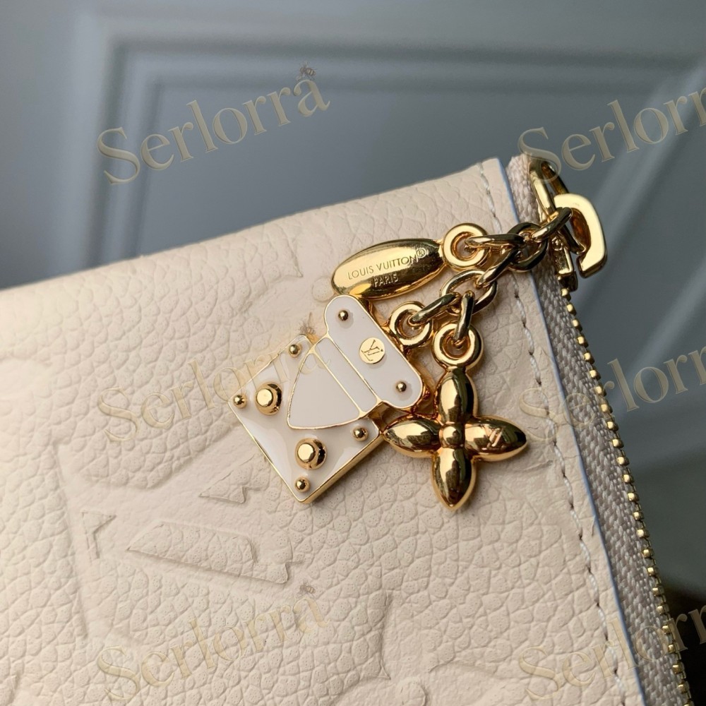 LOUIS VUITTON MONOGRAM EMPREINTE ZIP CARD HOLDER WITH CHAIN