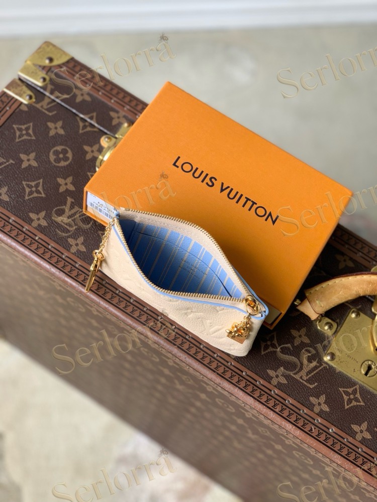 LOUIS VUITTON MONOGRAM EMPREINTE ZIP CARD HOLDER WITH CHAIN