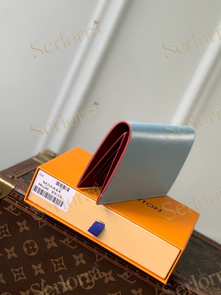 LOUIS VUITTON LIGHT‑BLUE SMOOTH LEATHER PASSPORT COVER