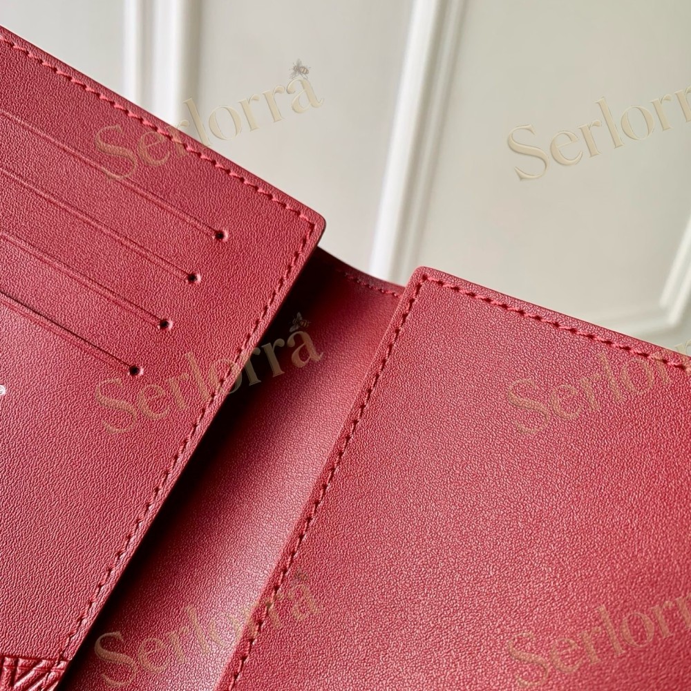 LOUIS VUITTON LIGHT‑BLUE SMOOTH LEATHER PASSPORT COVER