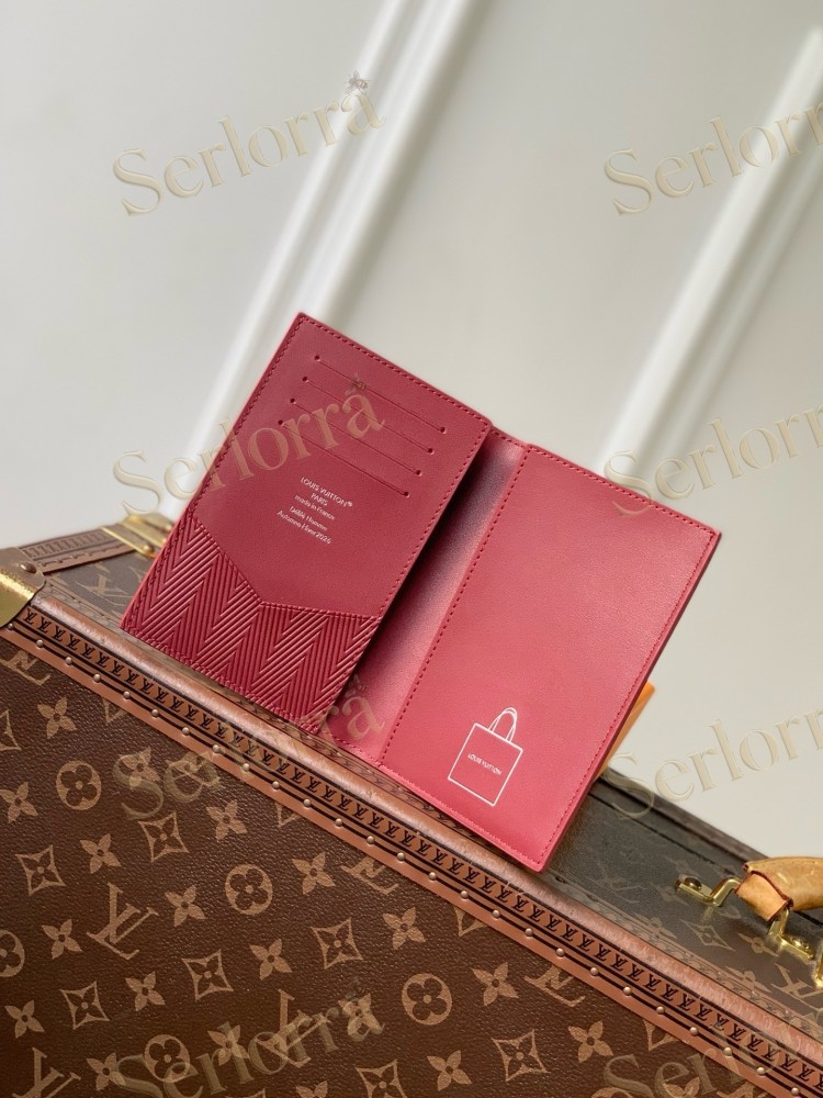 LOUIS VUITTON LIGHT‑BLUE SMOOTH LEATHER PASSPORT COVER