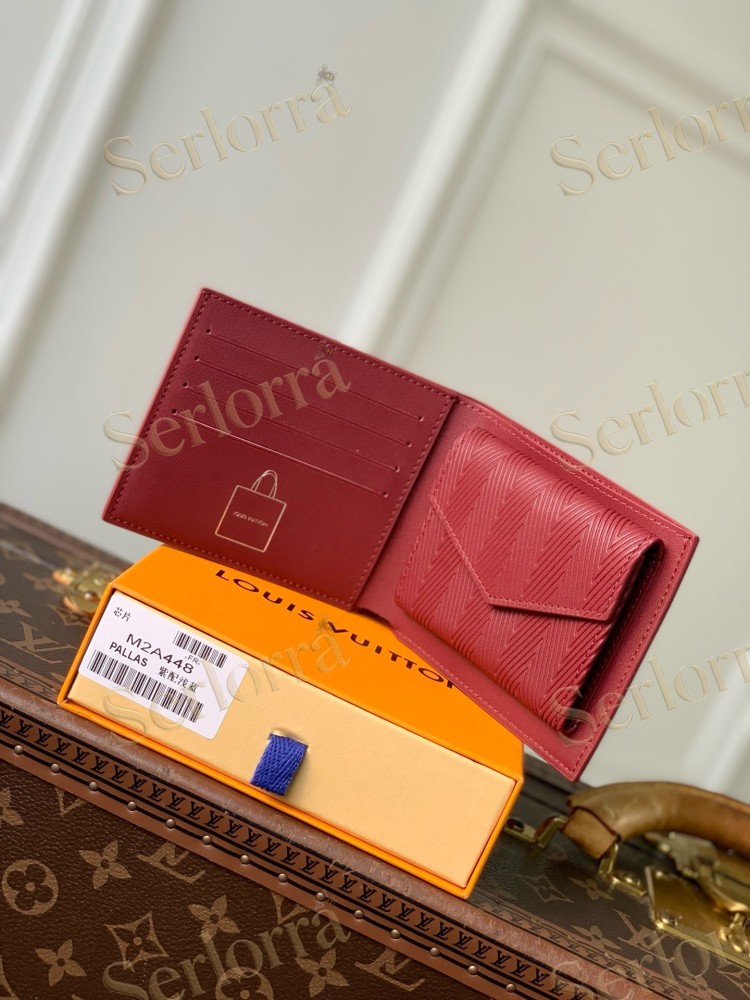 LOUIS VUITTON LIGHT‑BLUE SMOOTH LEATHER BIFOLD WALLET