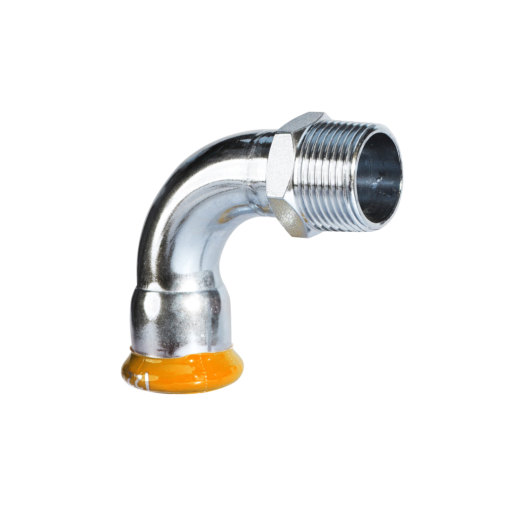 Kpress M type 304 Stainless Steel/1.4301 INOX Bend 90° Male press fittings with LBP and plastic cover