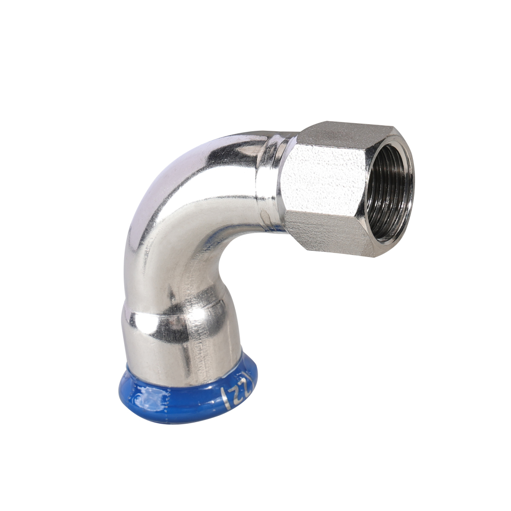 Kpress M type 316L Stainless Steel/1.4404 INOX Female Bend 90 press fittings with LBP and plastic cover