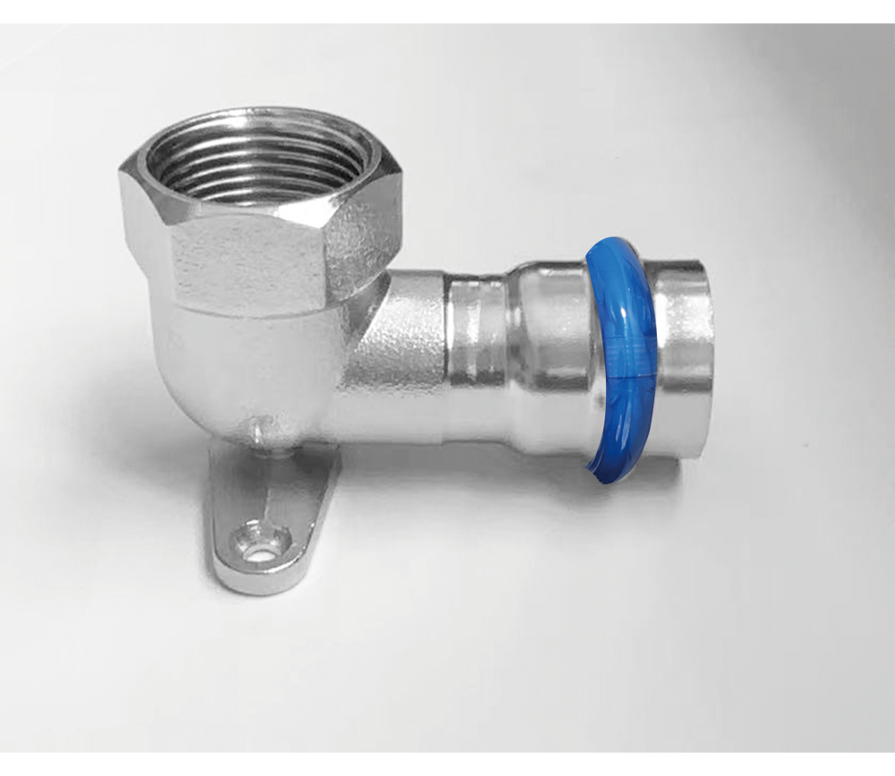 Kpress V type 316L Stainless Steel/1.4404 INOX Female Wall plate press fittings with LBP and plastic cover