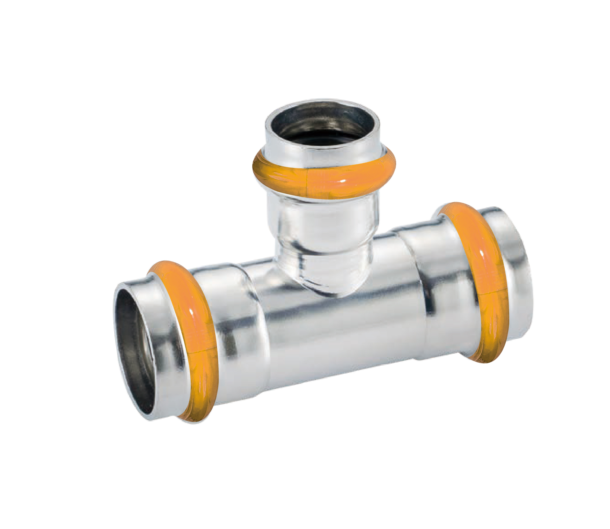 Kpress V type 304 Stainless Steel/1.4301 INOX Reducing Tee press fittings with LBP and plastic cover