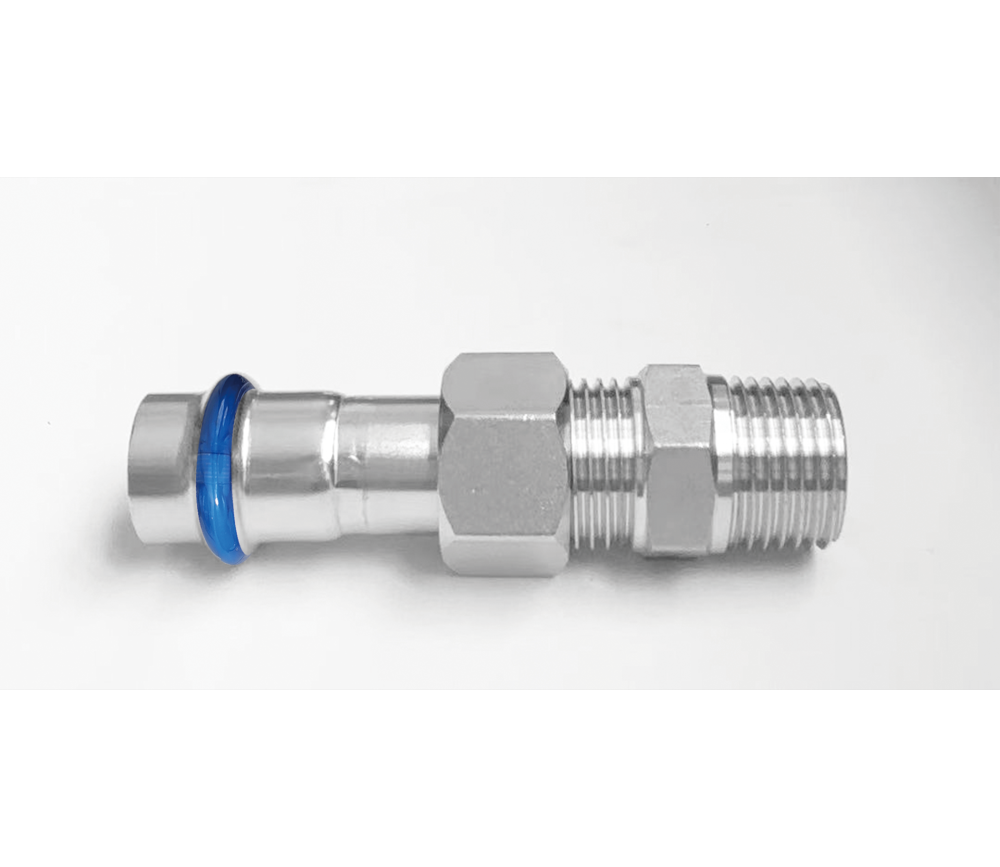 Kpress V type 316L Stainless Steel/1.4404 INOX Male Threaded Union press fittings with LBP and plastic cover