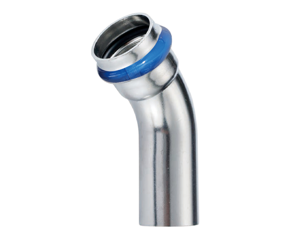 Kpress V type 316L Stainless Steel/1.4404 INOX B 45° Deg Elbow press fittings with LBP and plastic cover