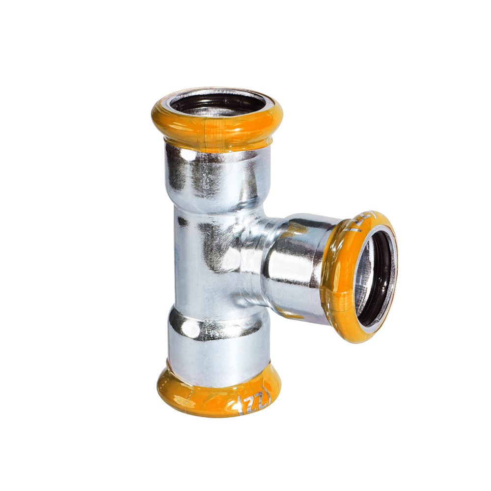 Kpress M type 304 Stainless Steel/1.4301 INOX Equal Tee press fittings with LBP and plastic cover