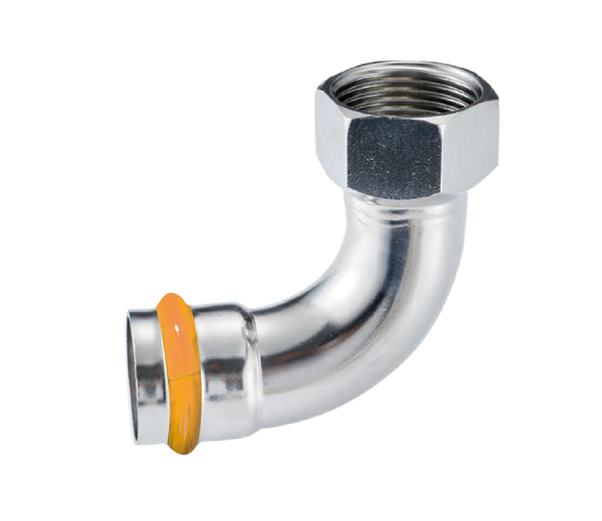 Kpress V type 304 Stainless Steel/1.4301 INOX Female Bend 90 press fittings with LBP and plastic cover