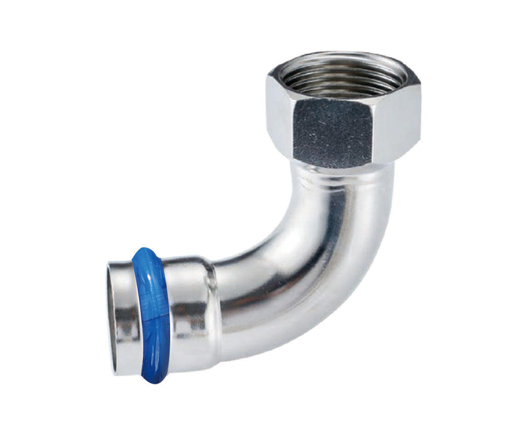 Kpress V type 316L Stainless Steel/1.4404 INOX Female Bend 90 press fittings with LBP and plastic cover