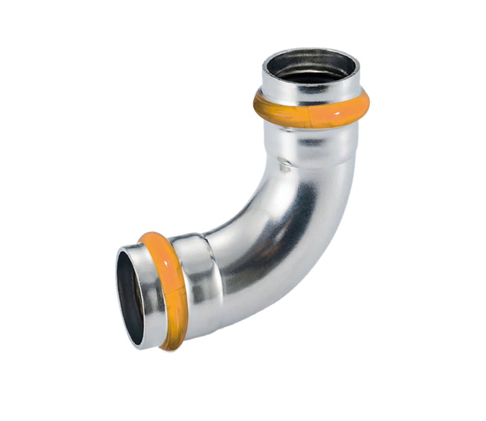 Kpress V type 304 Stainless Steel/1.4301 INOX 90 Deg Elbow press fittings with LBP and plastic cover