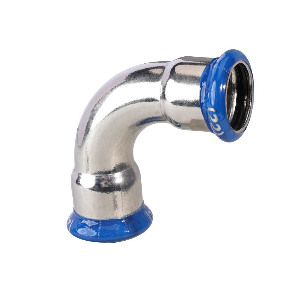 Kpress M type 316L Stainless Steel/1.4404 INOX 90 Deg Elbow press fittings with LBP and plastic cover