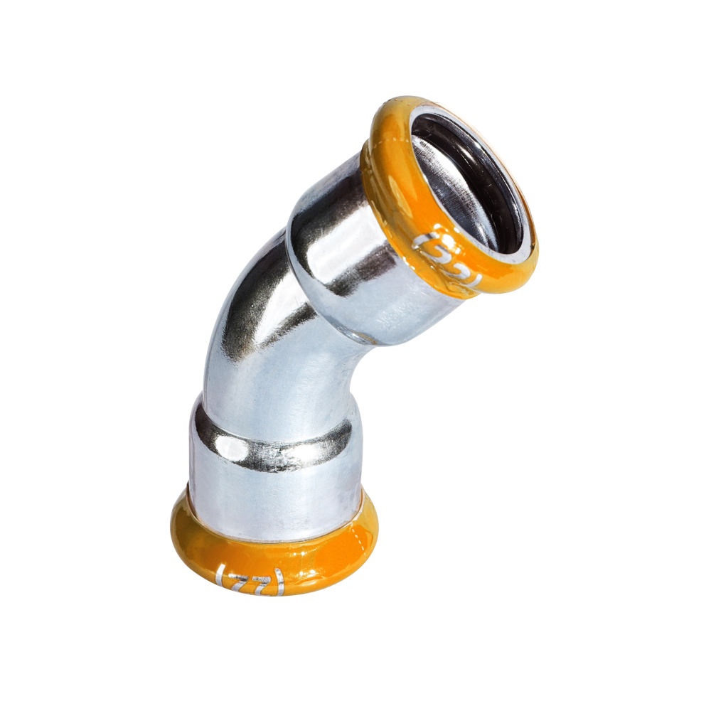 Kpress M type 304 Stainless Steel/1.4301 INOX Bend 45° Deg Elbow press fittings with LBP and plastic cover