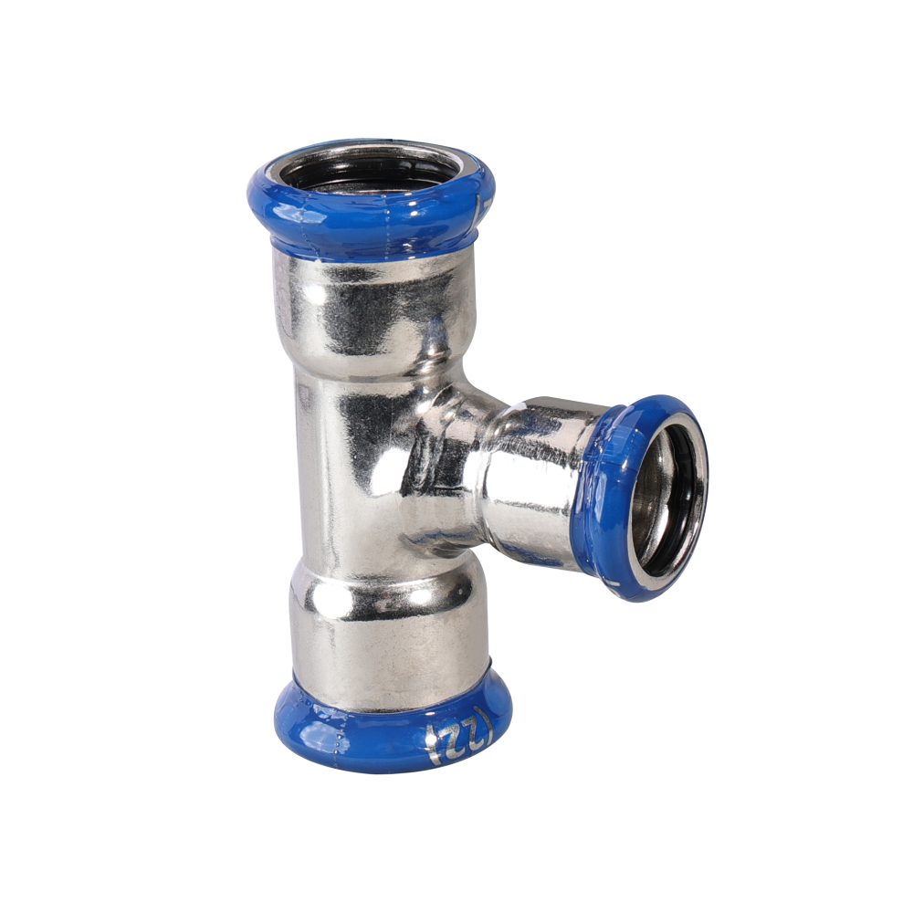 Kpress M type 316L Stainless Steel/1.4404 INOX Equal Tee press fittings with LBP and plastic cover