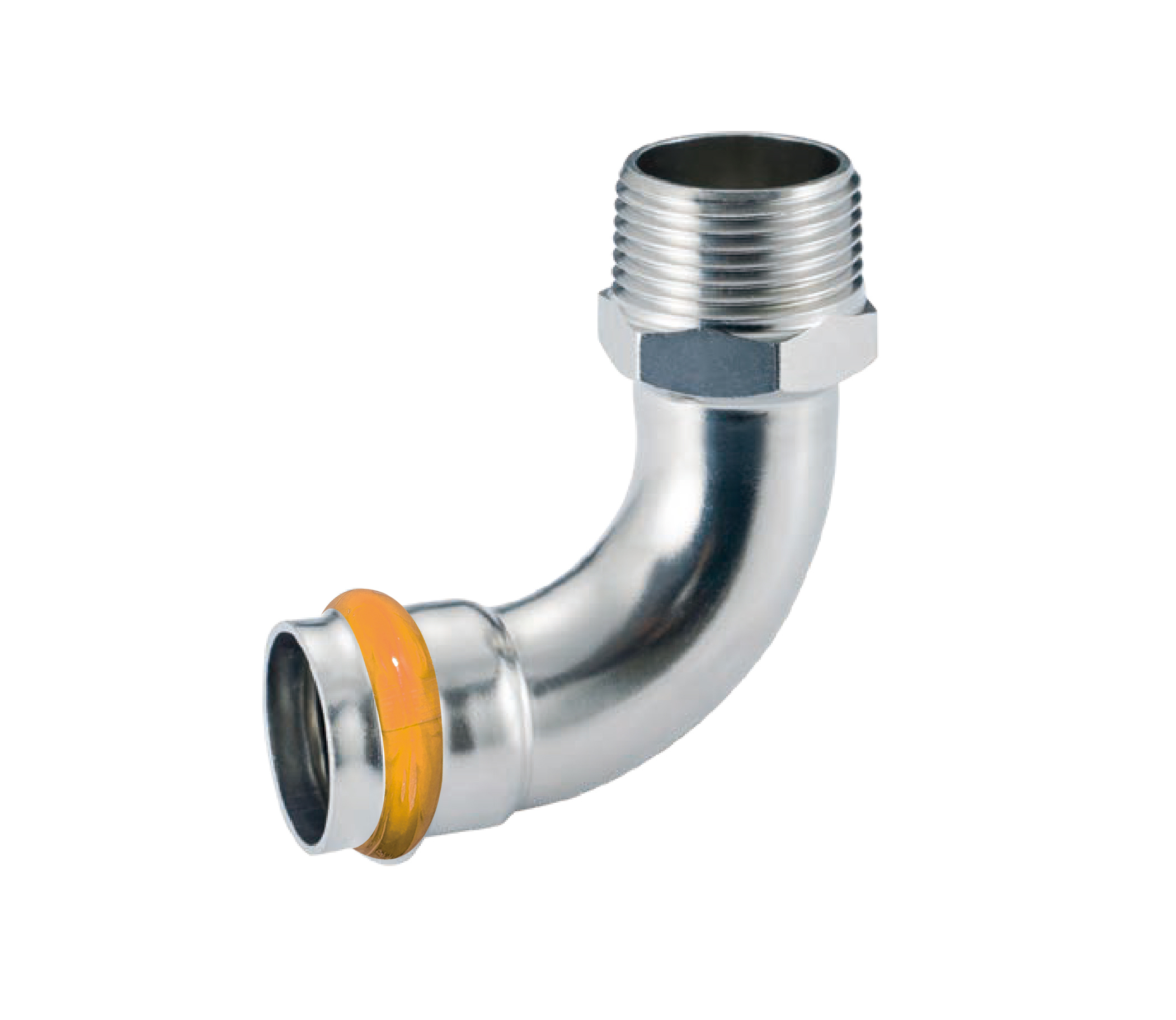 Kpress V type 304 Stainless Steel/1.4301 INOX Bend 90° Male press fittings with LBP and plastic cover