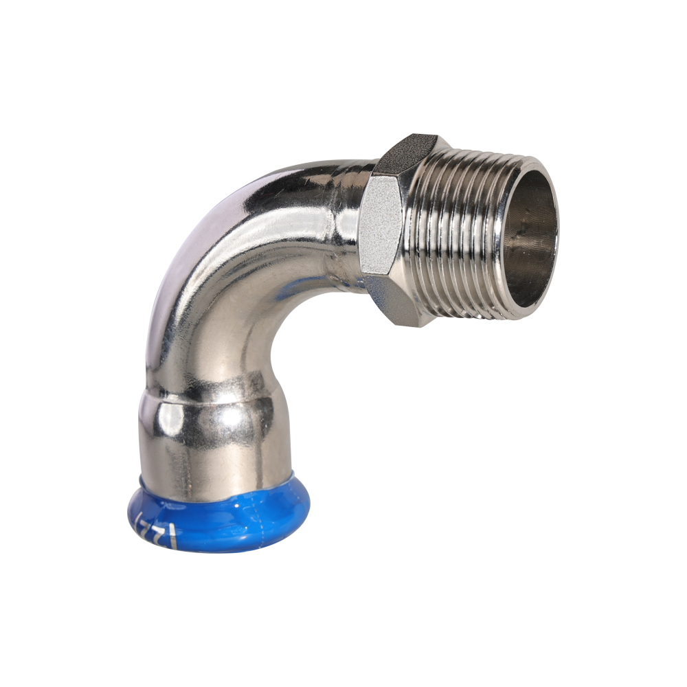 Kpress M type 316L Stainless Steel/1.4404 INOX Bend 90° Male press fittings with LBP and plastic cover