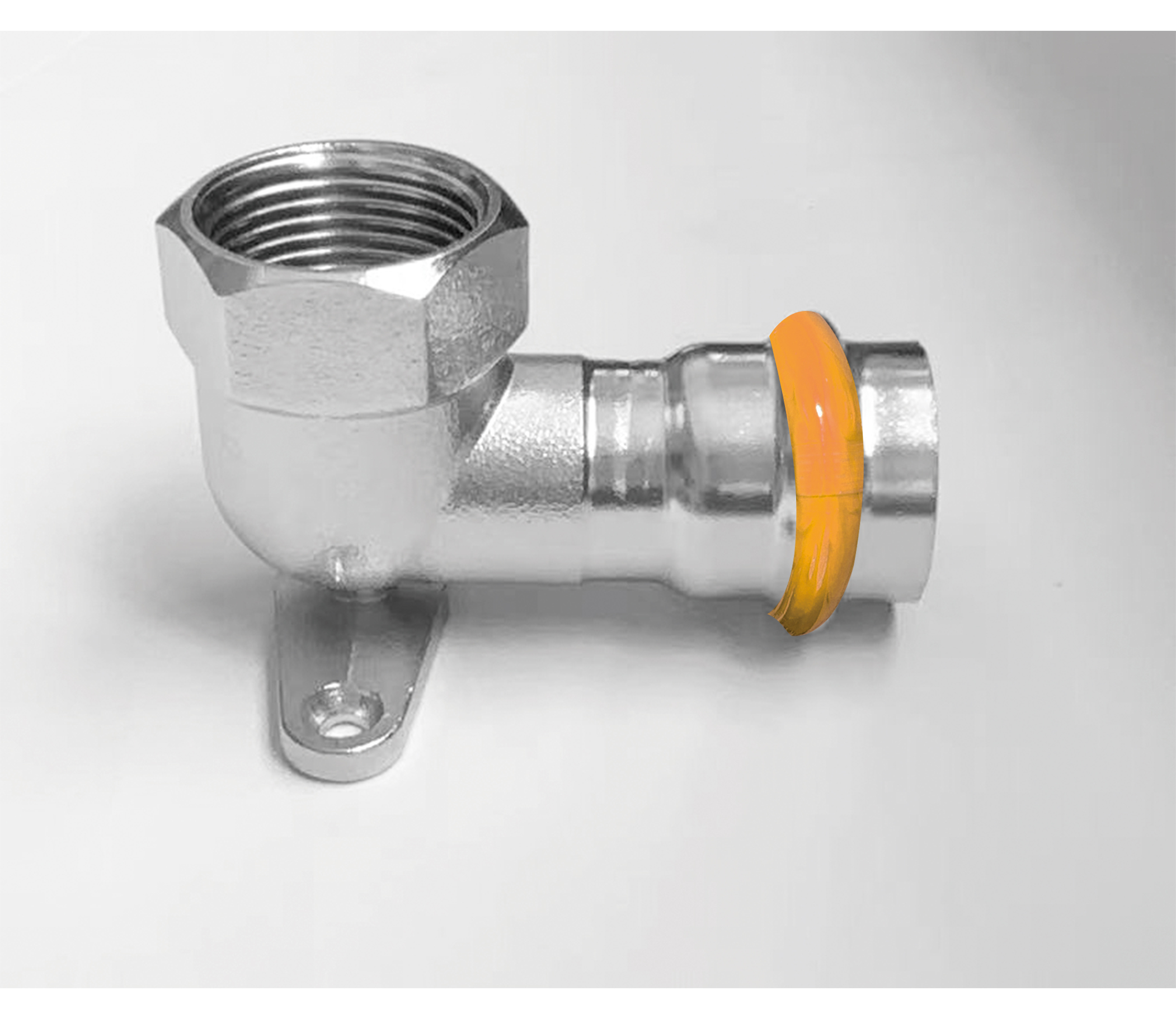Kpress V type 304 Stainless Steel/1.4301 INOX Female Wall plate press fittings with LBP and plastic cover