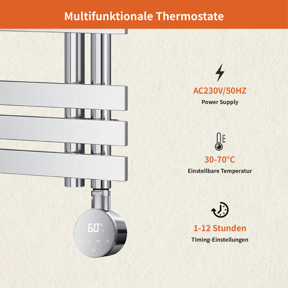 WIFI Electric Towel Warmer Elements for Bathroom (Round)