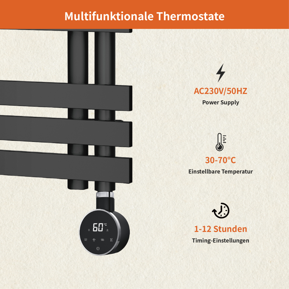 WIFI Electric Towel Warmer Elements for Bathroom (Round)