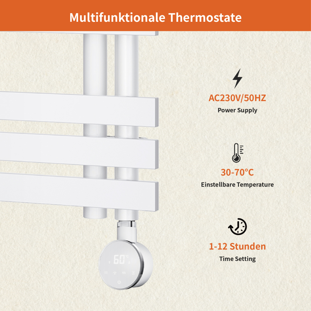 WIFI Electric Towel Warmer Elements for Bathroom (Round)