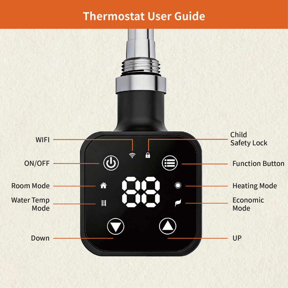 Electric Towel Warmer Elements for Bathroom with WIFI Connection