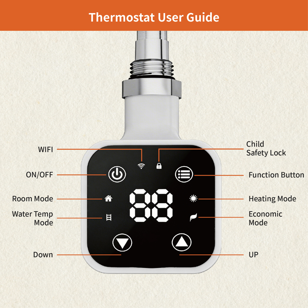 Electric Towel Warmer Elements for Bathroom with WIFI Connection