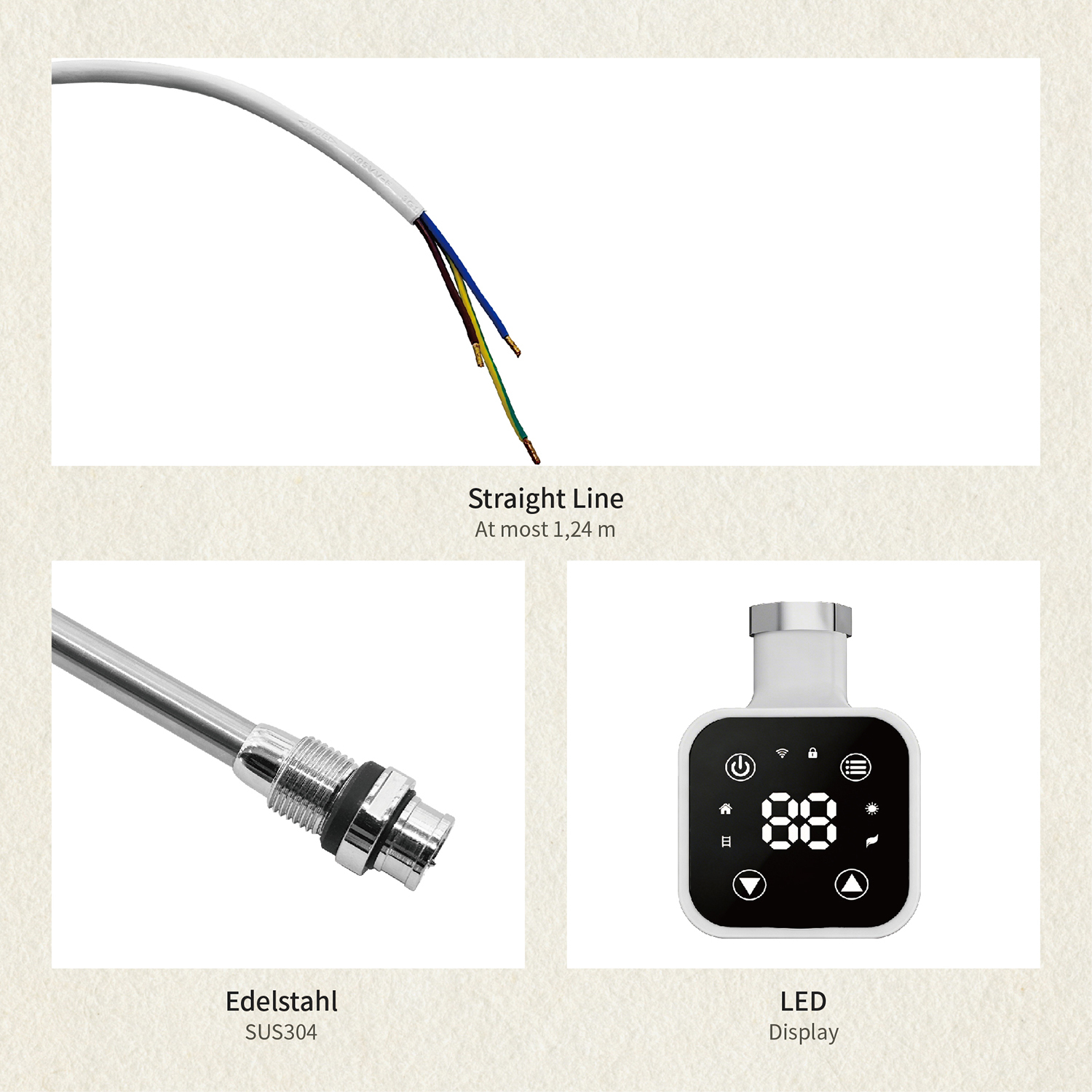 Electric Towel Warmer Elements for Bathroom with WIFI Connection
