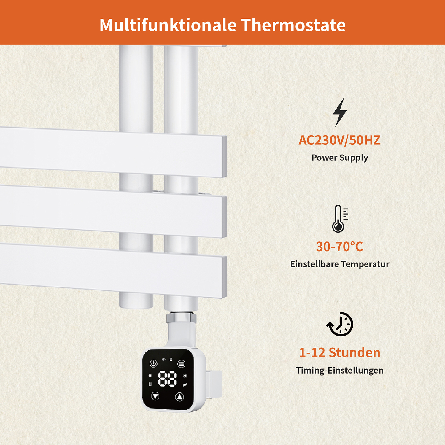 Electric Towel Warmer Elements for Bathroom with WIFI Connection
