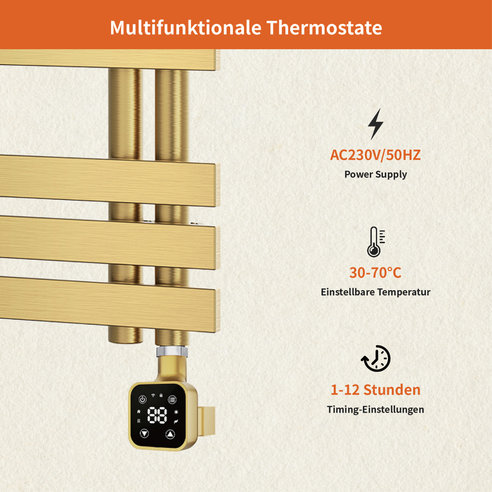 Electric Towel Warmer Elements for Bathroom with WIFI Connection (Square)