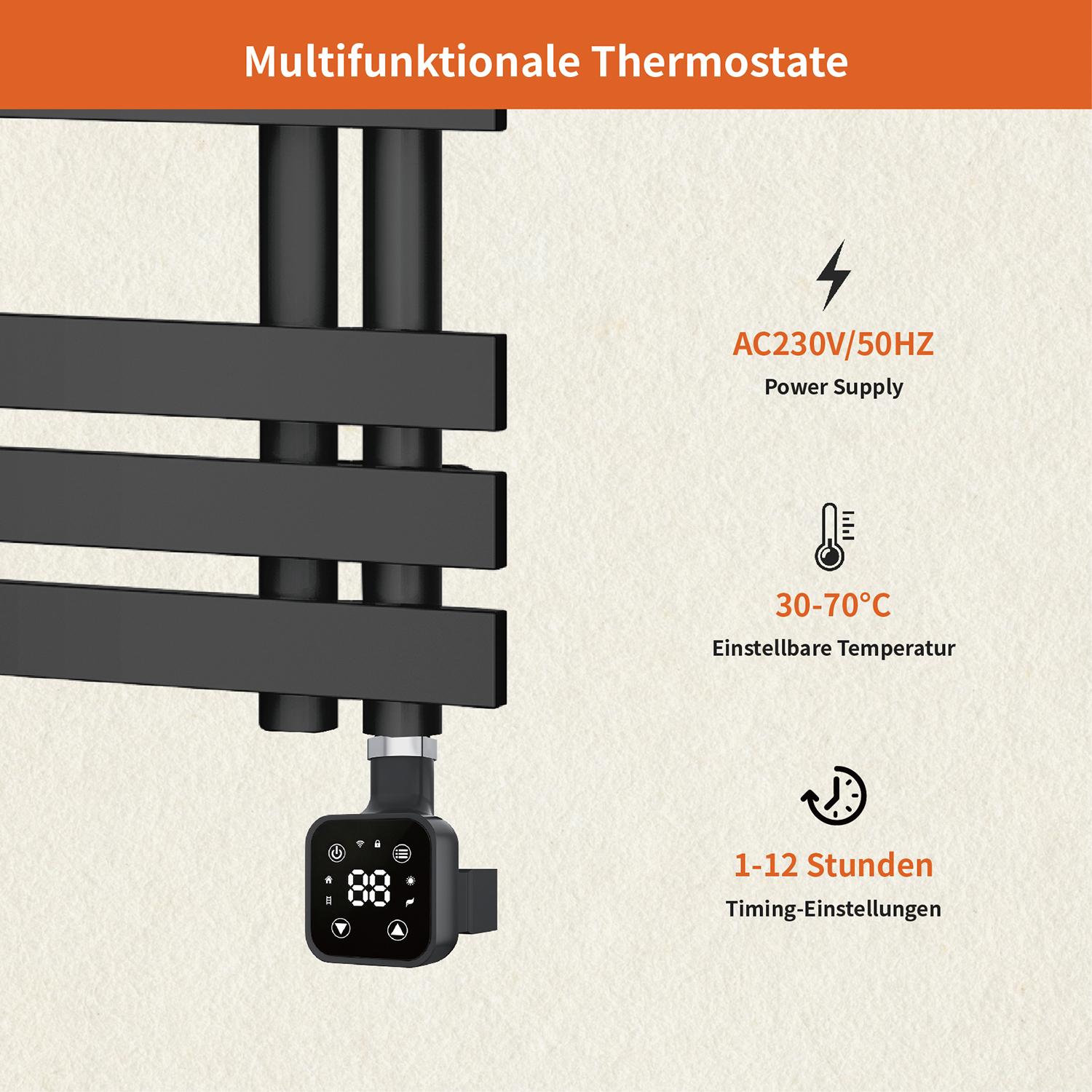 Electric Towel Warmer Elements for Bathroom with WIFI Connection