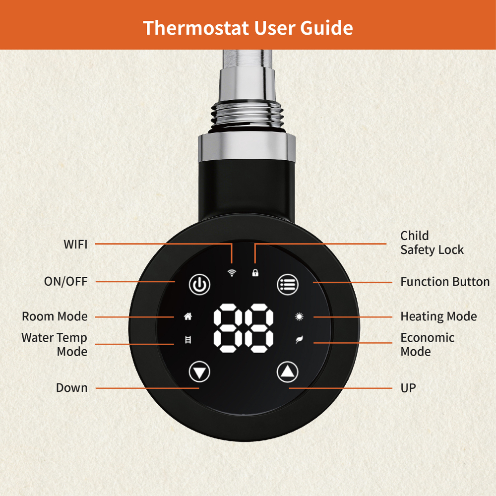 Electric Towel Warmer Elements for Bathroom with WIFI Connection (Round)
