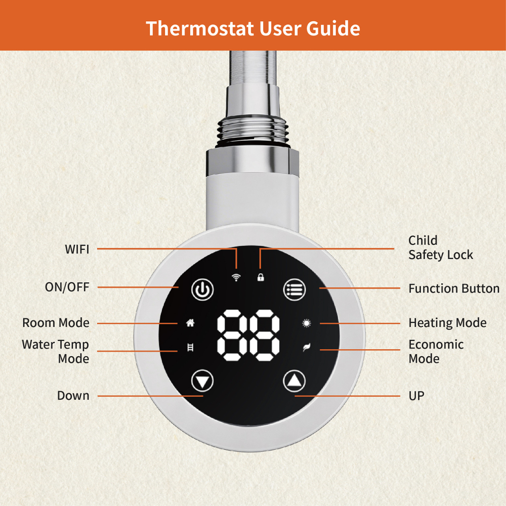 Electric Towel Warmer Elements for Bathroom with WIFI Connection (Round)