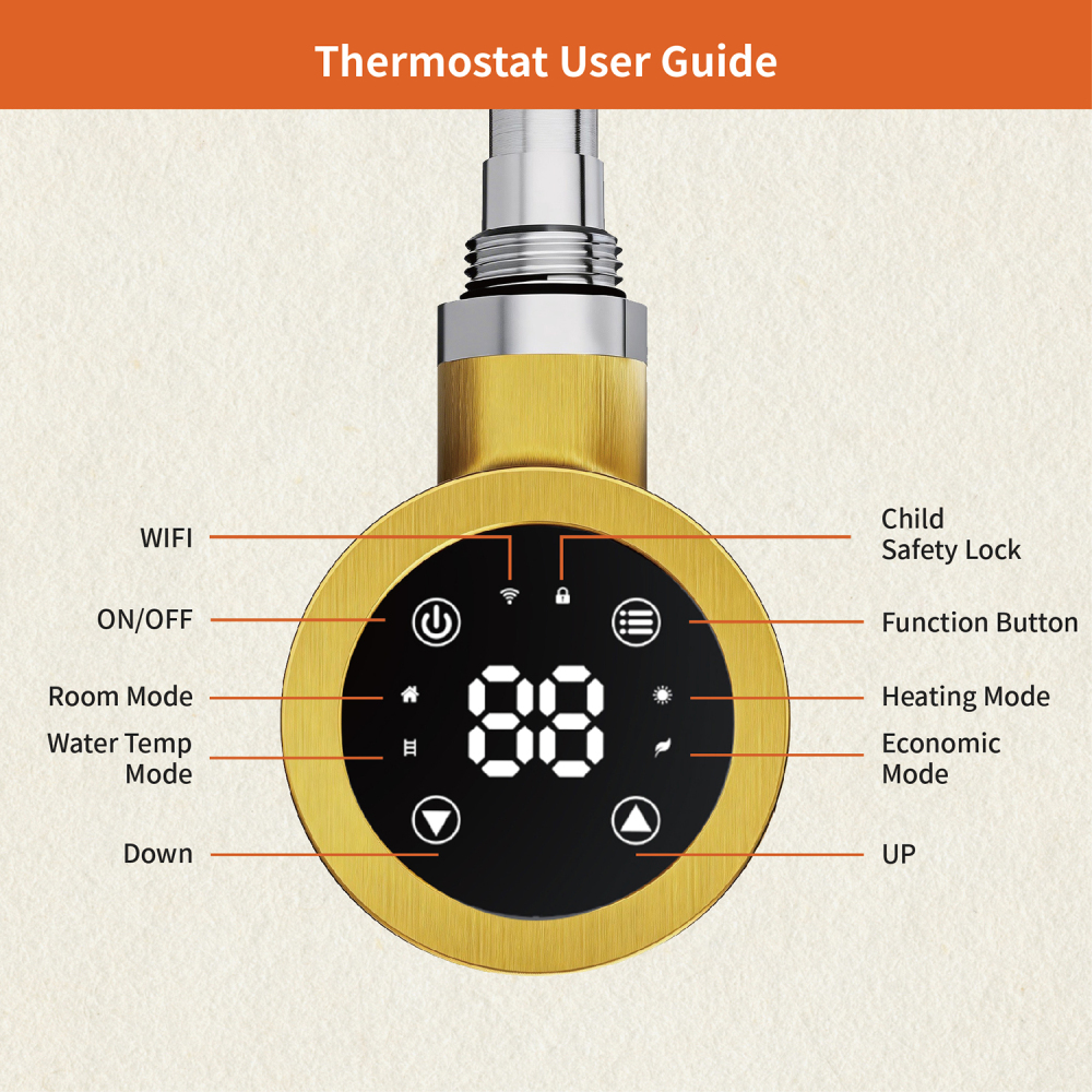 Electric Towel Warmer Elements for Bathroom with WIFI Connection (Round)