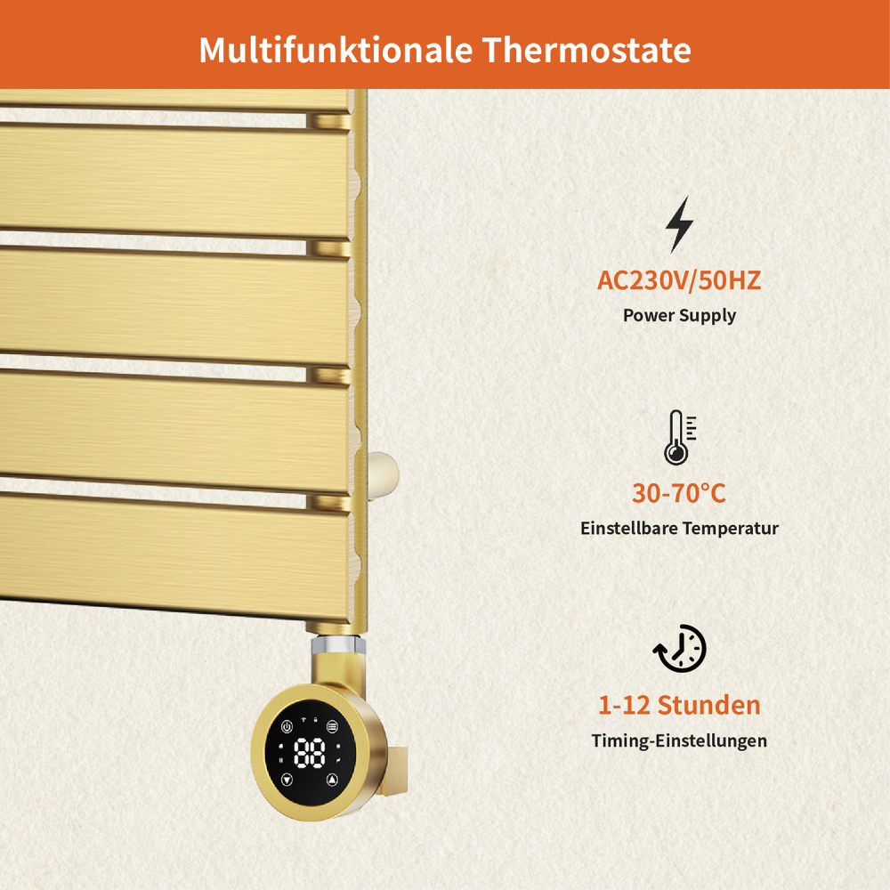 Electric Towel Warmer Elements for Bathroom with WIFI Connection (Round)