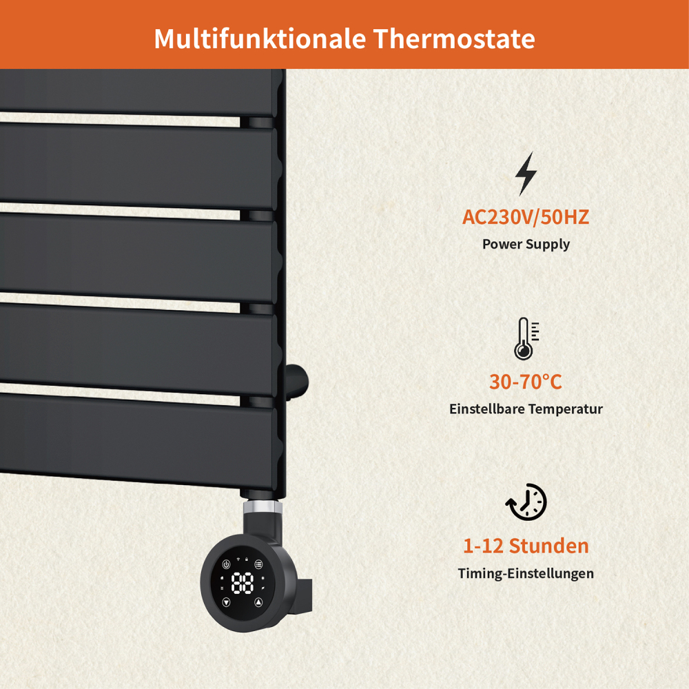 Electric Towel Warmer Elements for Bathroom with WIFI Connection (Round)
