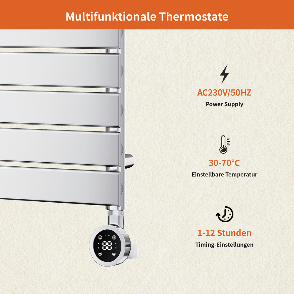 Electric Towel Warmer Elements for Bathroom with WIFI Connection (Round)