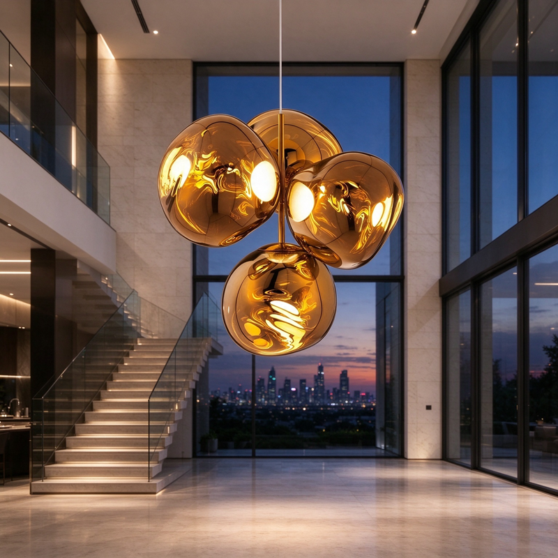 Tom Dixon Replica Four-Bulb Lava Pendant Light