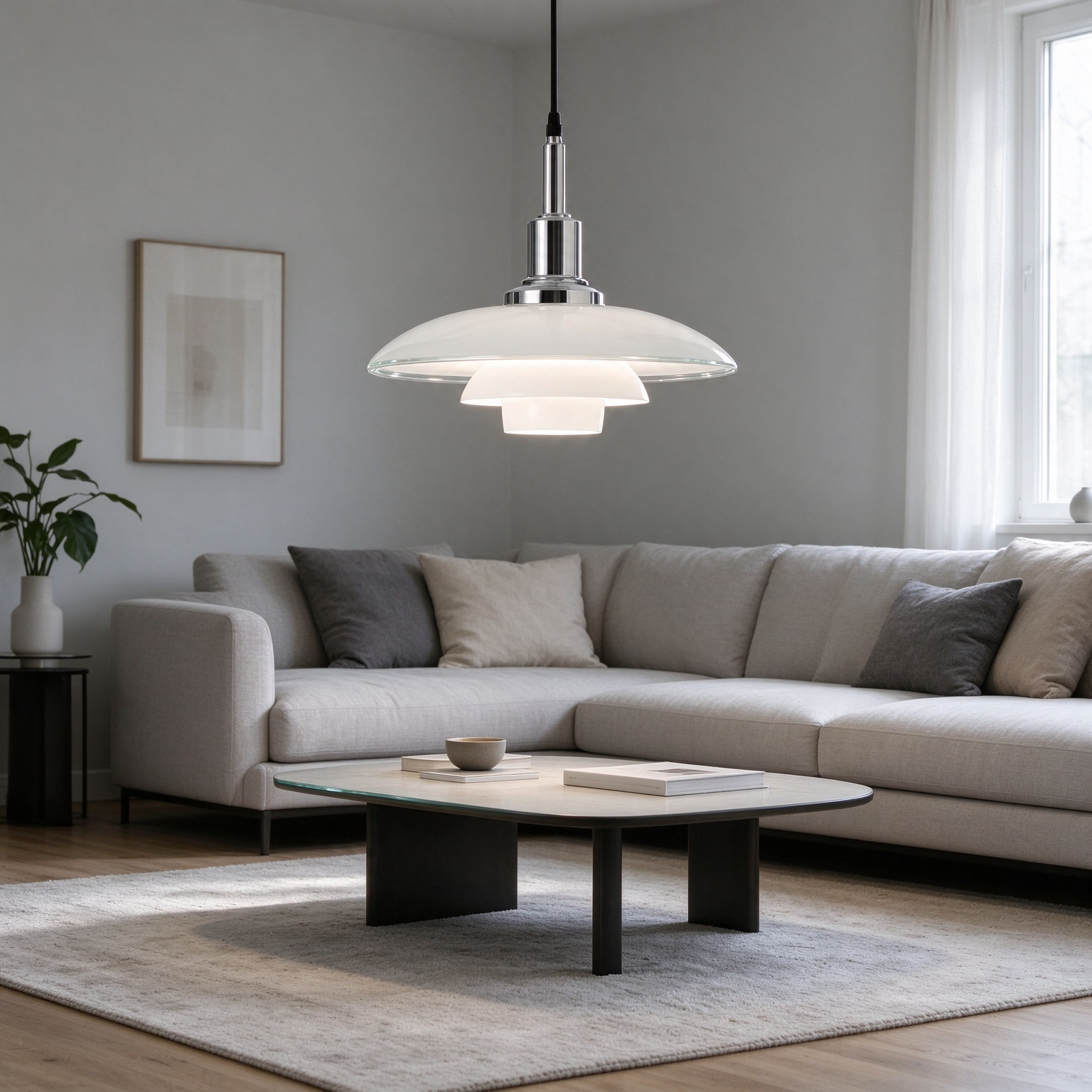 Louis Poulsen Replica Classic Three-Tier Glass Chandelier
