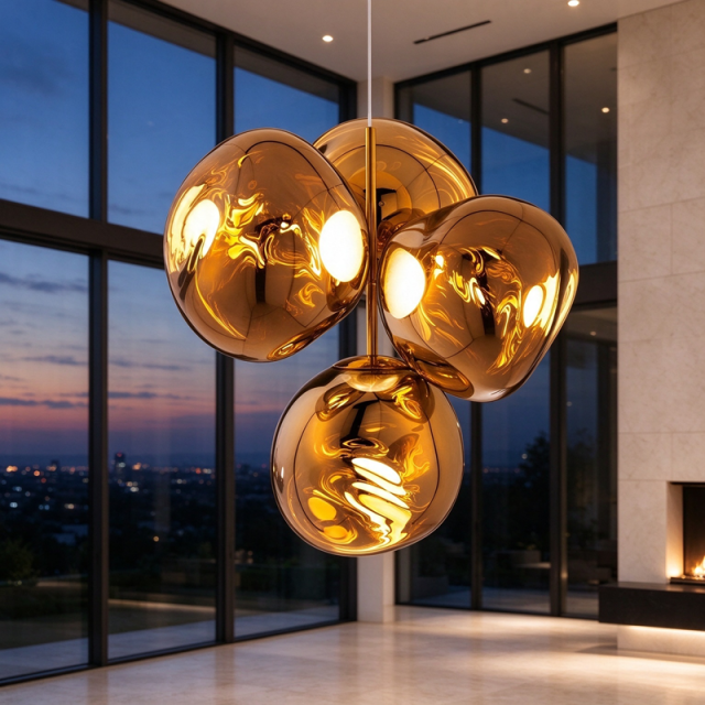 Tom Dixon Replica Four-Bulb Lava Pendant Light