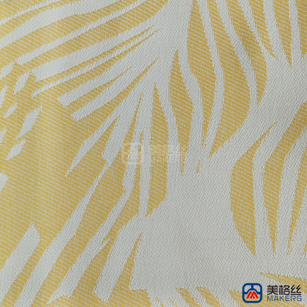380gsm | Palm Leaf | Yellow | Solution Dyed Acrylic Fabric