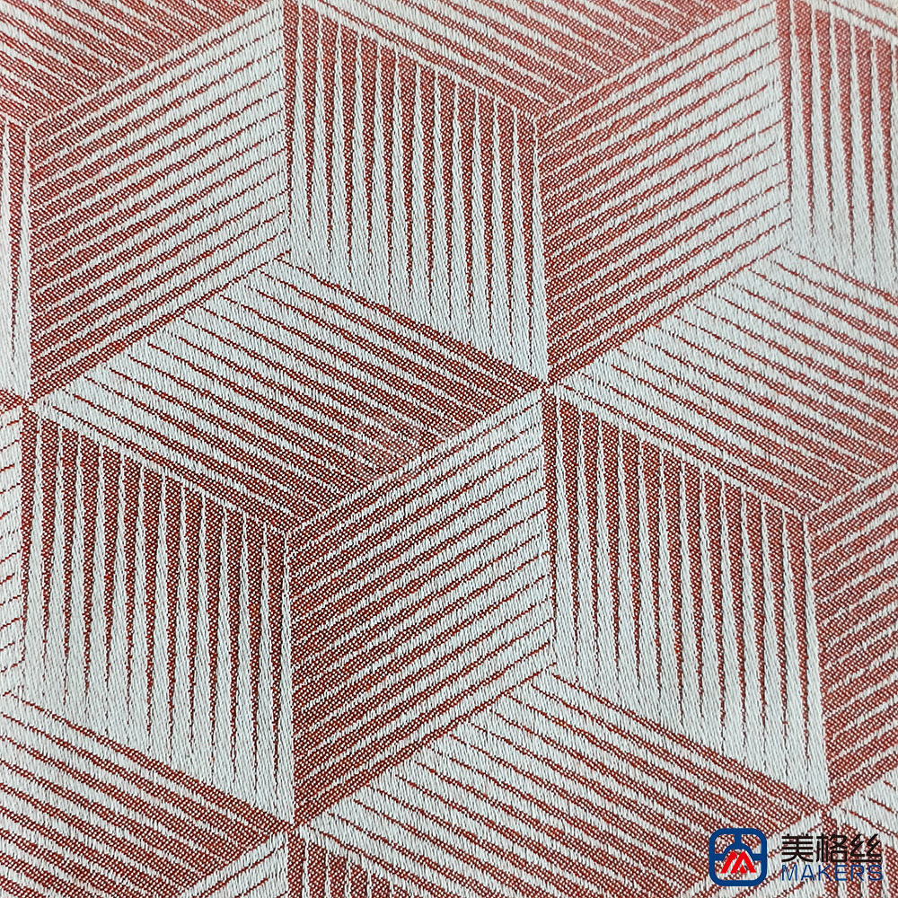 360gsm | Cube | Red | Solution Dyed Acrylic Fabric