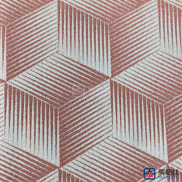 360gsm | Cube | Red | Solution Dyed Acrylic Fabric