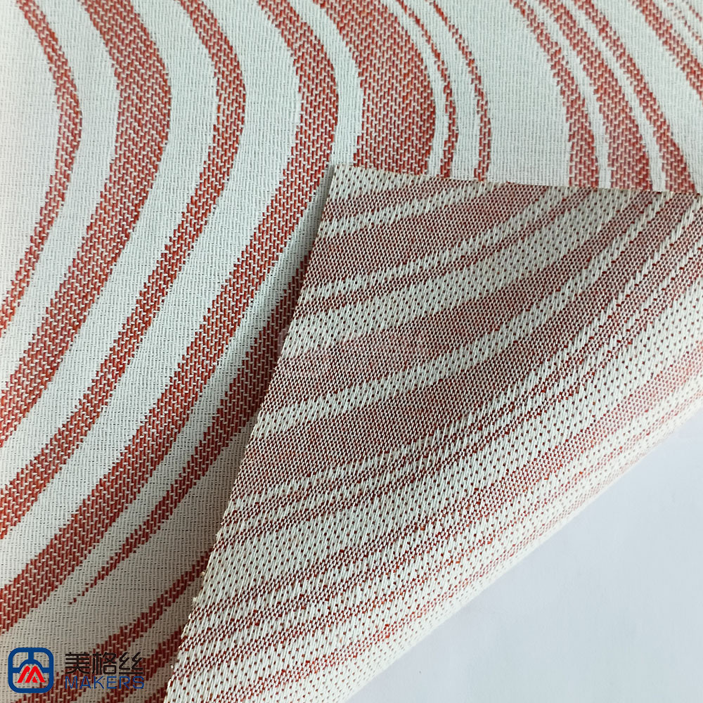 380gsm | Ripple | Red | Solution Dyed Acrylic Fabric for Cushion Cover