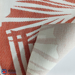 380gsm | Palm Leaf | Red | Solution Dyed Acrylic Fabric for Cushion Cover