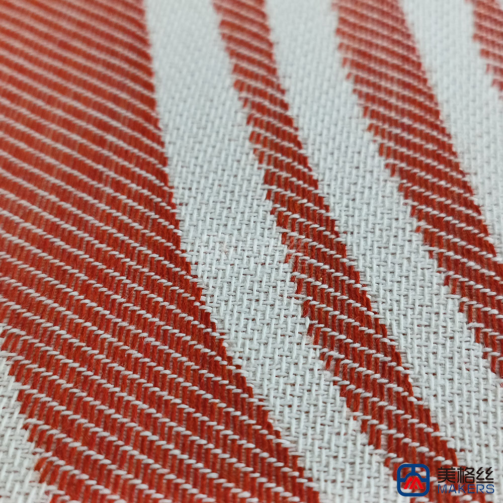 380gsm | Palm Leaf | Red | Solution Dyed Acrylic Fabric for Cushion Cover