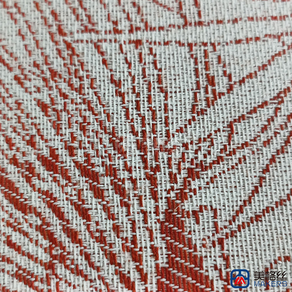 380gsm | Palm Tree | Red | Solution Dyed Acrylic Fabric for Cushion Cover