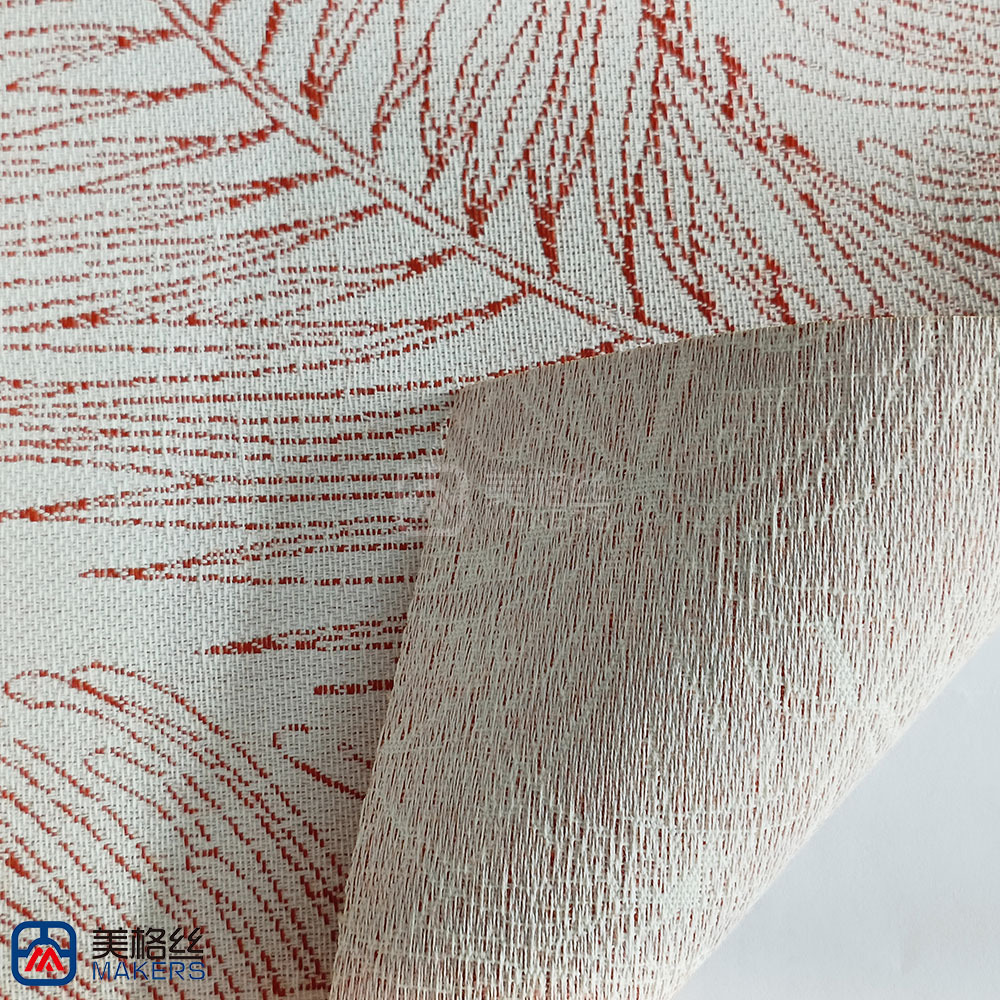 380gsm | Palm Tree | Red | Solution Dyed Acrylic Fabric for Cushion Cover