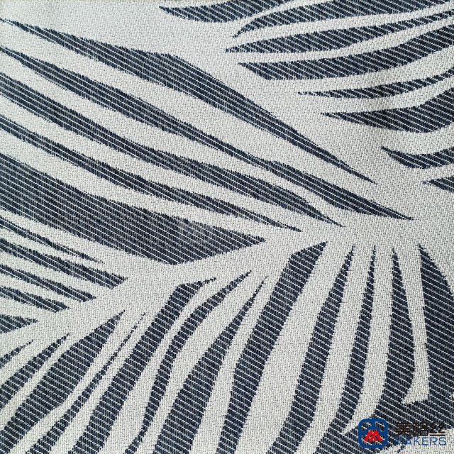 380gsm | Palm Leaf | Blue | Solution Dyed Acrylic Fabric